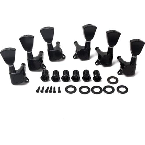 New Acoustic Guitar Tuner 3 Left 3 Right Guitar Strings Tuning Pegs Machine Heads - PREMIUM QUALITY - (Black)