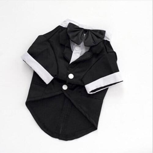 Pet Clothing Fashion Cotton Black Prince Pet Suit Wedding Evening Dress Four Seasons Available For Small And Medium Dogs DC811