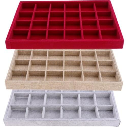 Jewelry Organizer Display Velvet CoveredStackable Jewelry Storage Box Case