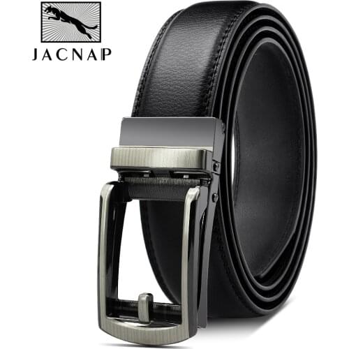 JACNAIP Men Belt Male Genuine Leather Belt Men Strap Belt For Men Automatic Buckle Black Mens Belts Cummerbunds cinturon hombre