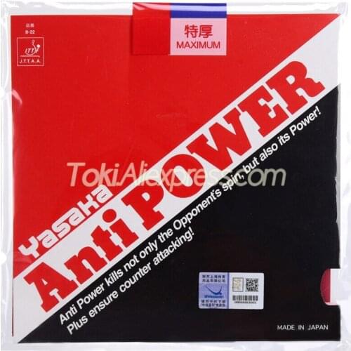 Yasaka Anti Power Anti Spin Table Tennis Rubber Pips-In Original Yasaka ANTIPOWER Ping Pong Sponge