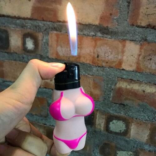 Rubber Human Body Lighter Case for Bic clipper Lighter Case Sexy Bikini Armor Shell General Body Protection Lighter cover