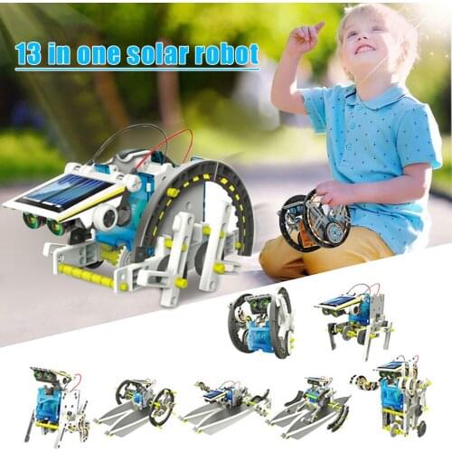 13 In 1 Kids DIY Assembled Solar Robot Toys Children Educational Toys Science Learning Drop Shipping