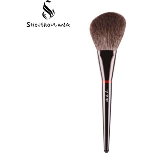 Shoushoulang Professional Handmade Make Up Brush 30# Angled Large Face Powder Brush Soft Dyed Snow Fox Hair Makeup Brushes