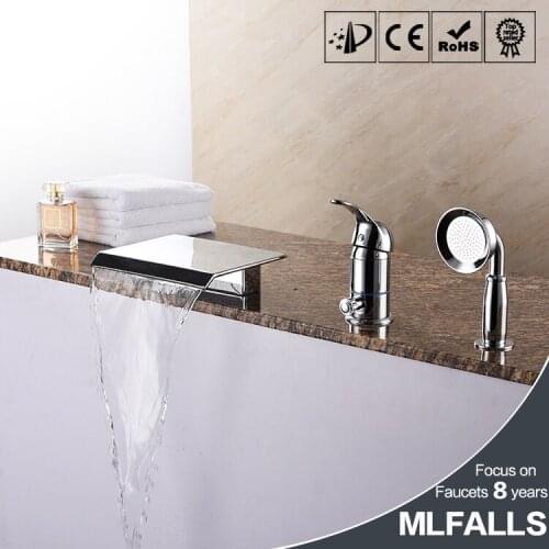 Bathtub faucet hole with five suits all copper chrome shower bathroom faucet three set