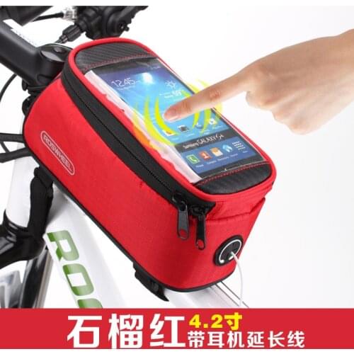 100pcs/lot 12496 ROSWHEEL 4.2" 4.8" 5.5" Bike Cycling Frame Tube Panniers Waterproof Touchscreen Phone Case Reflective Bag
