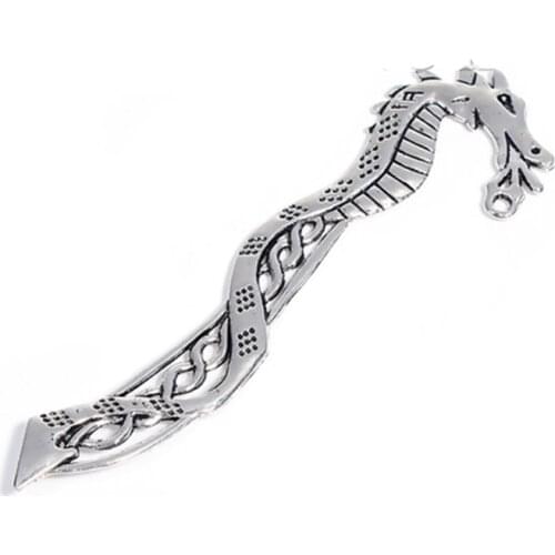 DoreenBeads Zinc Based Alloy Bookmark Dragon Silver Color Book Page Marker Gifts For Friends Boys Jewelry Findings, 1 Piece
