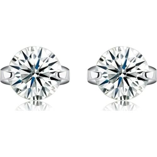 ZEMIOR S925 Sterling Silver Women Earrings Cute 5A Cubic Zirconia CZ Stud Earring Shining Clearly Fine Jewelry Wholesale