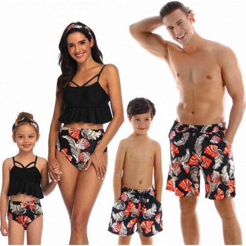 Women Girls Boys Men Clothes Bikini Beach Shorts Family Matching Swimsuit Mommy And Me Bikini Swimsuit Outfits Summer