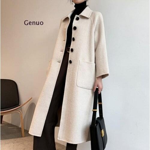 Autumn and Winter Woolen Coat Female New Korean Temperament Womens Popular Outerwear Woolen Coat