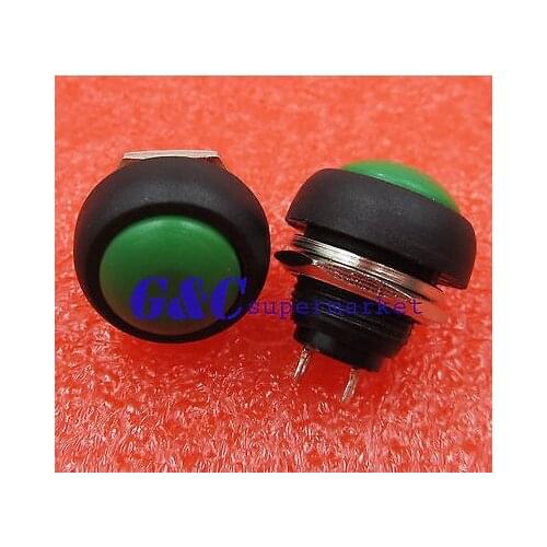 2PCS 12mm Waterproof Momentary ON/OFF Push Button Mini Round Switch Green diy electronics