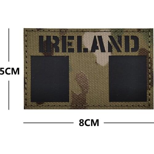 3D Embroidered Ireland Flag Patches Armband Backpack Sticker Multicam IR Infrared Military Reflective Patches Badges