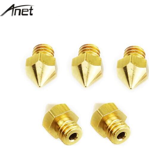 Anet 10PCS 3D Printer MK8 Brass Extruder Nozzle Size 0.2/0.3/0.4/0.5/0.6mm Print Head For Makerbot Ultimaker 3D Printer