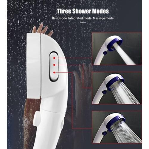 BAISPO 3 Function Adjustable Jetting Shower Head Bathroom High Pressure Water Handheld Bathroom SPA Shower Head Accessories Set