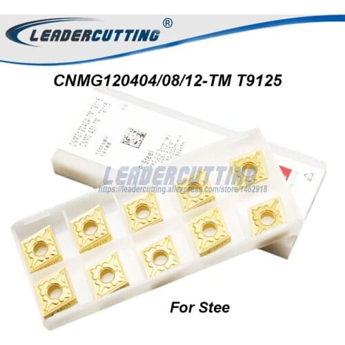 CNMG120404/CNMG120408/CNMG120412-TM T9125*10pcs Carbide Inserts,Cutting Blade for MCLNR/MCKNR Steel Cutting Tips