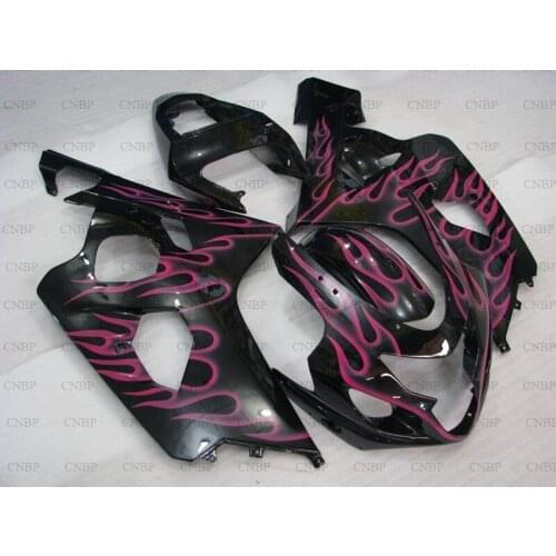 For Suzuki GSXR750 2004 - 2005 K4 Body Kits for Suzuki GSXR600 04 Body Kits GSX R 750 04 Pink Flame Black Motorcycle Fairing