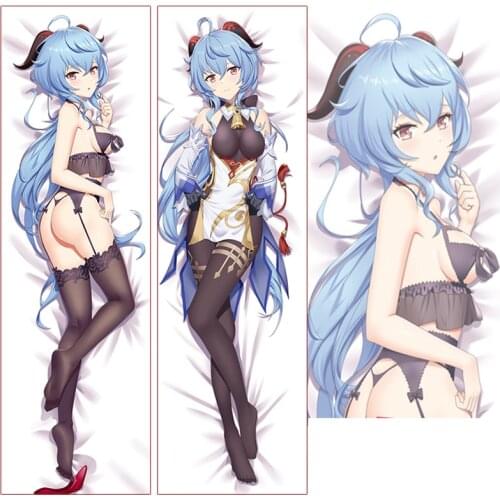 Anime Genshin Impact Ganyu Coplay Two Sided Pillow Case Dakimakura Hugging Body Male Otaku Cover Home Pillowcase