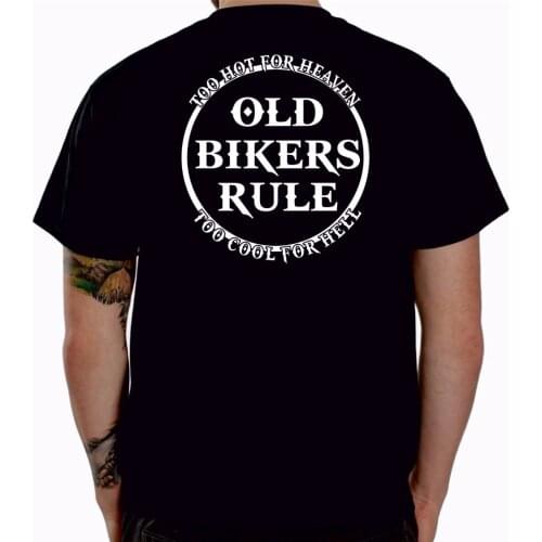 Fashion Street wear T-Shirt Clothes Short Sleeve Funny Motorcycle T-Shirt "Old Bikers Rule" Custom Clothing Funny Tee shirt