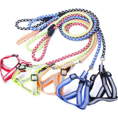 Jopet Pet Harnesses Dog Cat Nylon Adjustable Reflective Strap Harnesses Leashes Chihuahua Bulldog Pet Belt Collar Pet Supplies