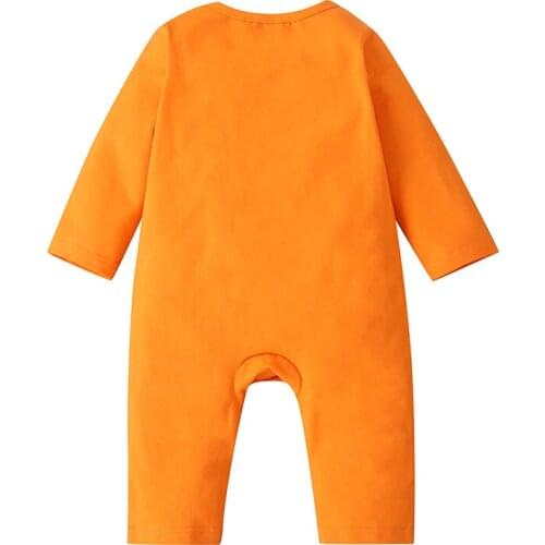 Autumn Casual Baby Girl Boy Solid Color Long Sleeve Romper Bodysuit
