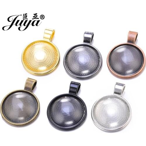 10PCS 20mm Cabochon Base Pendant Settings Rack Plated Alloy Blank Tray For Necklace Findings DIY Jewelry Making Crafts Accessory