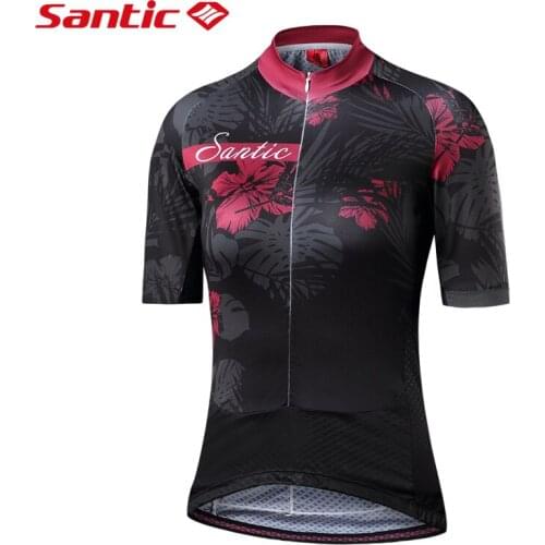 Santic Women Cycling Jerseys Spring summer Pro Bicycle Riding Short Jersey Reflective Fit Ladies Road MTB Bike Cycling Equipment