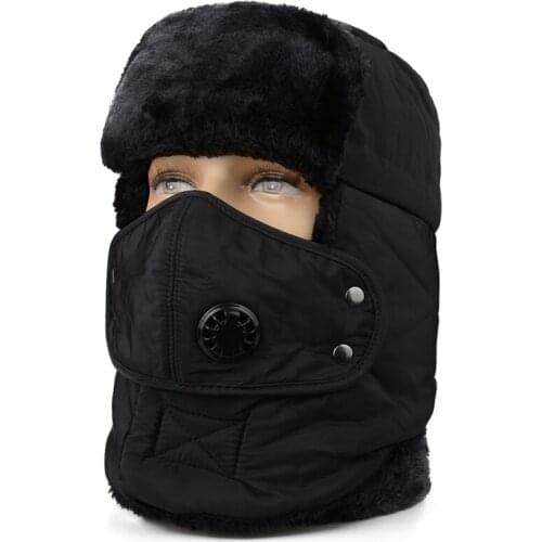 RUHAO Unisex Winter bomber hat mens camouflage riding ski cap Russia plus velvet padded earmuffs warm cap