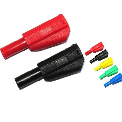 4mm banana plug high voltage pure copper plug safety jacket type continuous insertion experiment line red black blue green