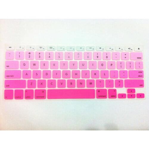 Gradient Pink Rainbow US Layout Silicone Keyboard Cover Skin Protector for MacBook Pro air 13" 15" 17" with or without Retina