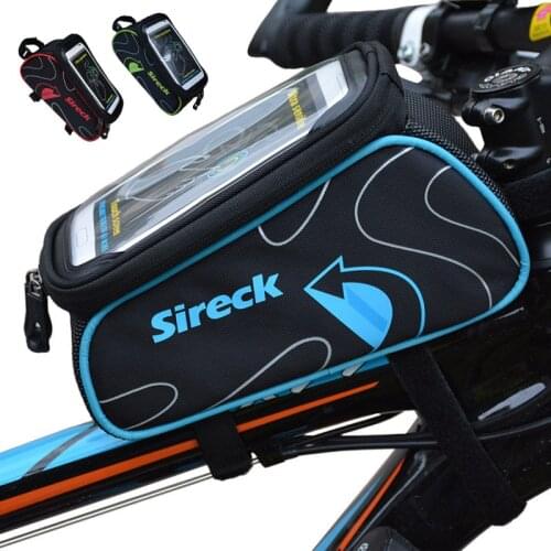 Sireck Cell Phone Bicycle Bag 6" Touchscreen Mountain Road Bike Bag Outdoor Sport Riding Cycling Top Front Frame Tube Bag