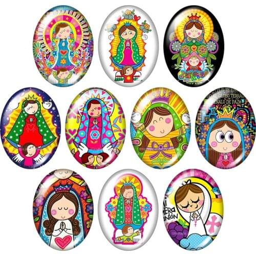 TB0015 Maria Blessed You 13x18mm/18x25mm/30x40mm mixed Oval photo glass cabochon demo flat back Jewelry findings