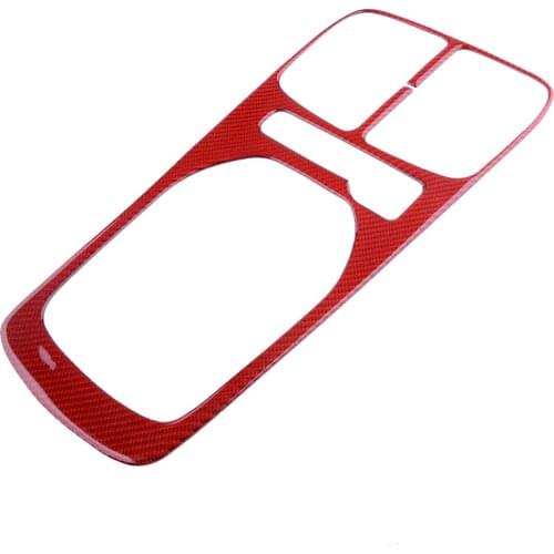 Carbon Fiber Red Car Automatic Gear Shift Panel Cover Trim Fit for Chevrolet Camaro 2010 2011 2012 2013 2014 2015 LHD Only
