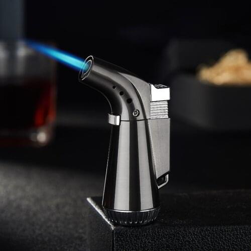 Windproof Cigar Torch Jet Blue Flame Metal Lighter camping Kitchen Survival torch Lighter Smoking Accessories Gadgets For Men