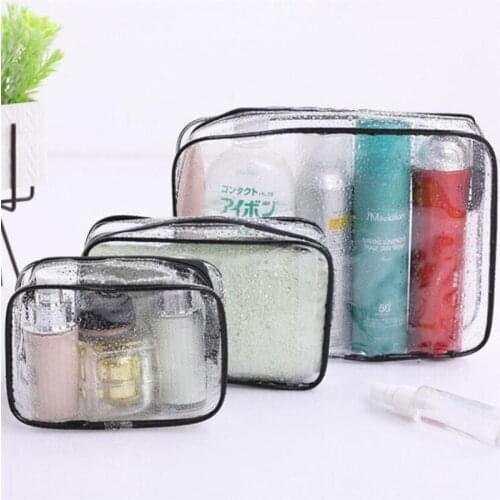 Waterproof Transparent PVC Bath Cosmetic Bag Women Make Up Case Travel Zipper Makeup Beauty Wash Organizer Toiletry Storage Kit