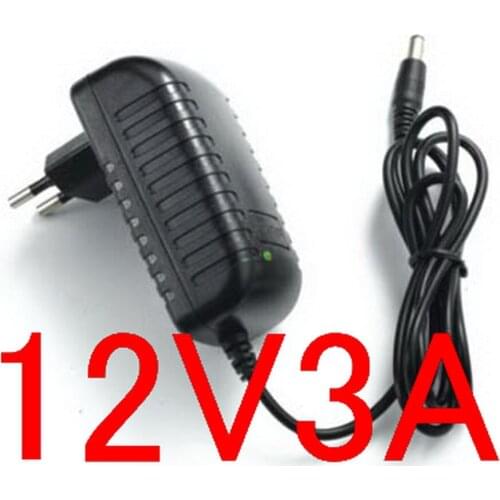 High quality IC solutions 50PCS DC 12V 3A Switch power supply, 36W LED power adapter, EU plug 5.5mm x 2.1-2.5mm Free shipping