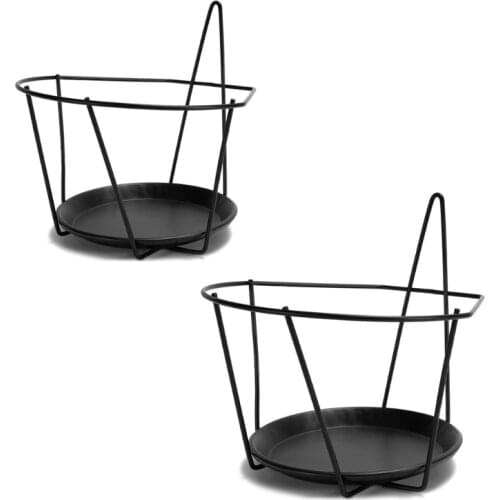 Iron Art Hanging Basket Flower Pot Holder Balcony Rail Potted Plant Rack Planter XX9B