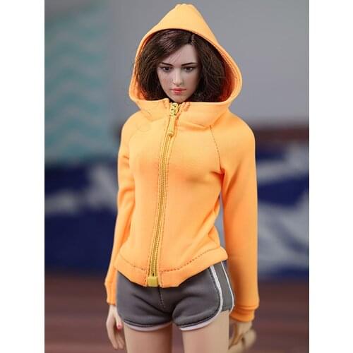 1/6 Soldier Clothing Model Casual Hooded Sweatshirt Slim-fit Jacket Fit 12'' Tbl Coated Female Body Action Figure Toy Clothes