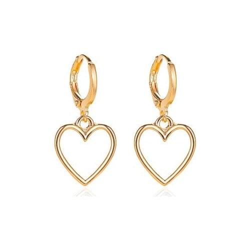 Simple hollow wild metal peach heart love earrings For Women girl Accessories jewelry wholesale