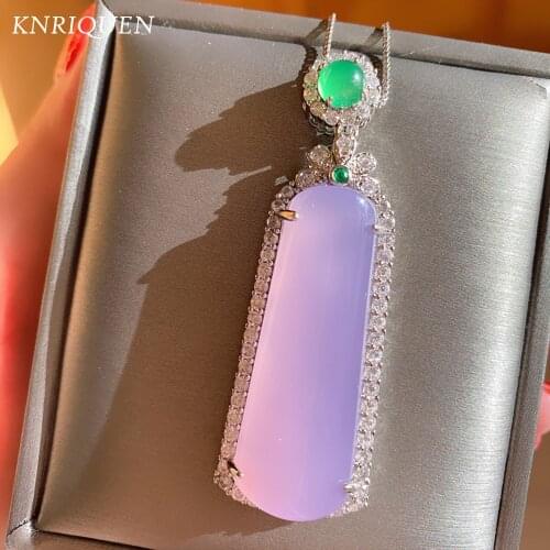 2020 Trend Pink Crystal Simulation Jade Safe Card Pendant Necklace for WOmen 925 Sterling SIlver Neck Accessories Jewelry Gift