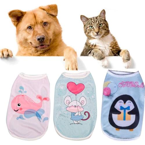 Pet Print Vest Small Dog Cat Costume Summer Puppy Chihuahua Elastic Cotton Breathable Animal Clothes Accessories