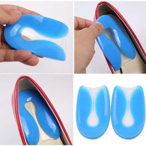 1 Pair Silicone Gel U Shaped Heel Cushions Spurs Pads Insert Soles Heel Bursitis Pain Relief Soft Protector Foot Care Insoles