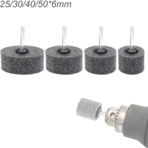 1pcs Cylindrical Fiber Grinding Head Nylon Grinding Wheel Polishing Wheel 6MM Shank for Rotary Drill Polishing Tools