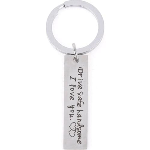 1Pcs Fathers Jewelry Gift Keyring Boyfriend Girlfriend Dad Drive Safe Keychain