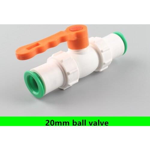 1pc 20Mm PPR Plastic Water Pipe Quick Connector Ball Valve PVC/PPR/PE Pipe Union Joint Faucet Nozzle Switch Free Welding&Glue