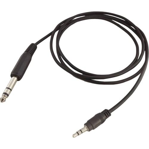 1x 6.35mm 1/4" TRS Stereo Male To 1/8" 3.5mm Male Plug Mic Aux Connector Cable Cord 5Ft/1.5m Nickel Plated