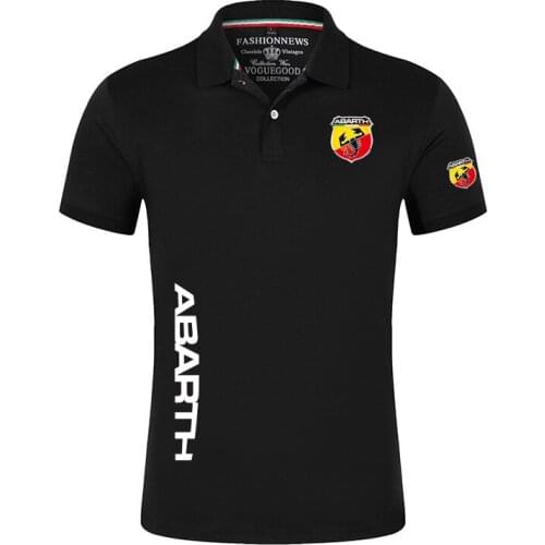 2021 Unisex ABARTH Summer Mens Polo Casual Short Sleeves Solid Color Tshirt Man Classic Tops Outdoor T-shirt