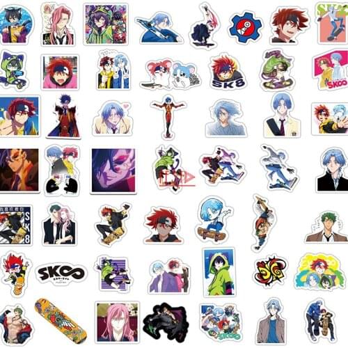 50PCS SK8 The Infinity Stickers SK8 Cosplay MIYA Reki Kyan Hasegawa Cherry Blossom Joe Adams PVC Waterproof Students Stickers