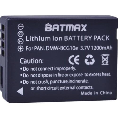 Batmax 1200mAh DMW-BCG10 BCG10 BCG10E battery for Panasonic Lumix DMC-3D1 DMC-TZ7 DMC-TZ8 DMC-TZ10 DMC-TZ18