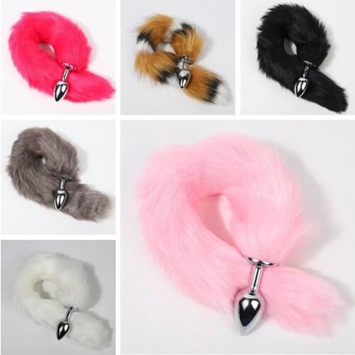 BdSM Dog Fox Tail Anal Plug sexy Toys Metal Fake Furry Butt Plug BDSM Flirt Anus Plug For Women role Games Product For Couples