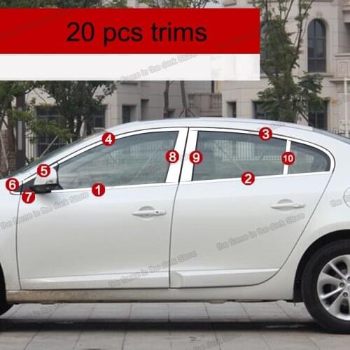 304 stainless steel car window trims for renault fluence 2010 2011 2012 2013 2014 2015 2016 2017 2018 Samsung SM3 2020 2019 auto